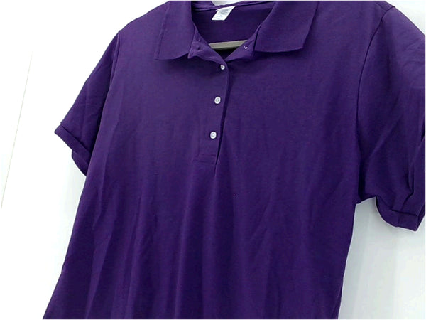Jerzees Womens Polo Regular Short Sleeve Polo Color Purple Size Large Tops