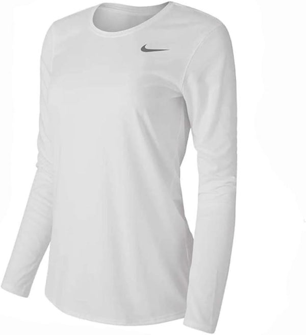 Nike Womens Longrade Schoolleeve Legend T-Shirt Color White Size XXLarge