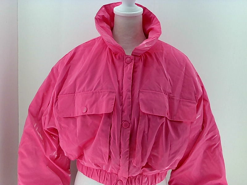 Pink Women's Puffer Jacket - Size Large