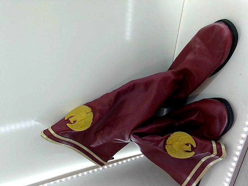 Burgundy Costume Boots with Gold Trim