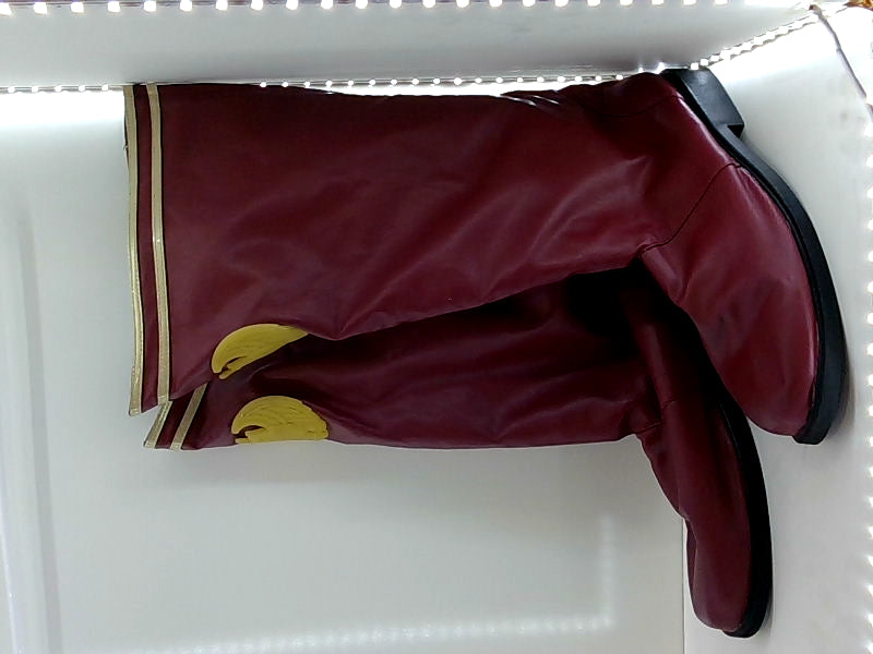 Burgundy Costume Boots with Gold Trim