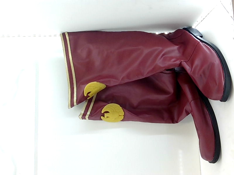 Burgundy Costume Boots with Gold Trim