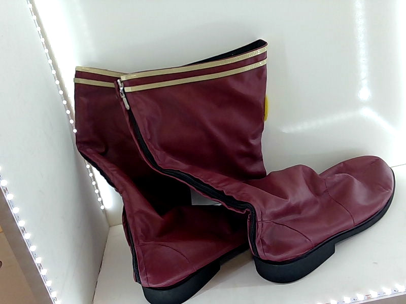 Burgundy Costume Boots with Gold Trim