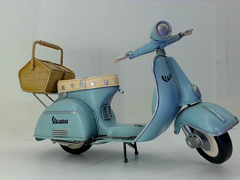 Vintage Vespa Blue Handmade Scale Model Home Decor