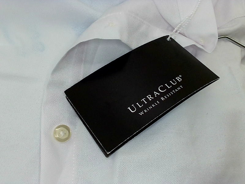 Ultraclub Men's White Regular Dress Shirt Small