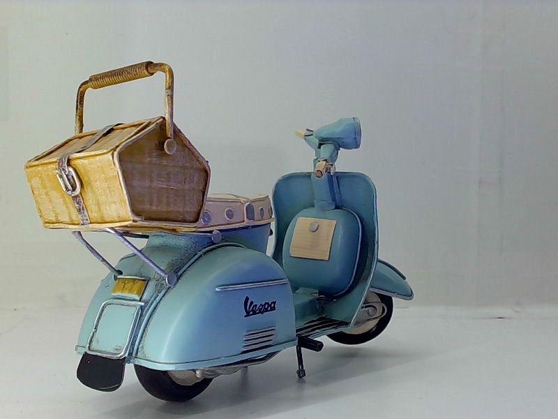 Vintage Vespa Blue Handmade Scale Model Home Decor