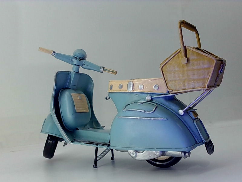 Vintage Vespa Blue Handmade Scale Model Home Decor