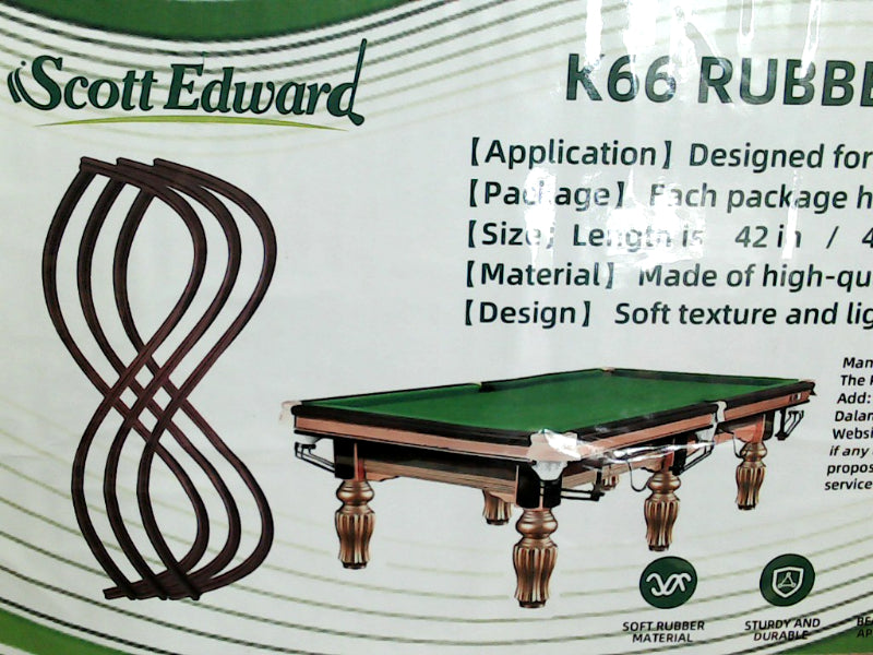 Scott Edward 48 Inch Rubber K66 Billiard Table Cushions - Set of 6