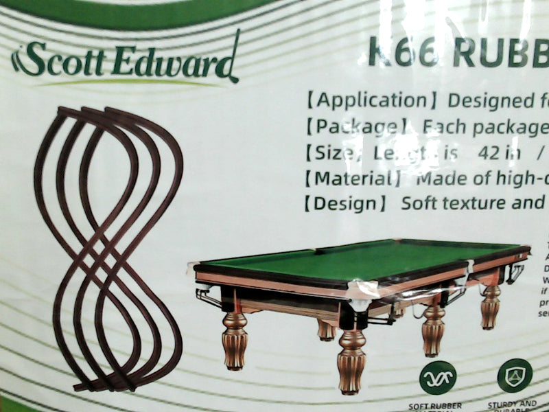 Scott Edward 48 Inch Rubber K66 Billiard Table Cushions - Set of 6