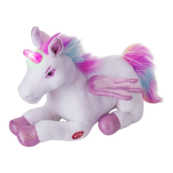 Musical Flapping Wings Unicorn Plush Toy Magical Lights Sounds Pink 12