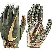 Nike Youth Vapor Jet 5.0 Football Gloves Large - Olive & Metallic Gold