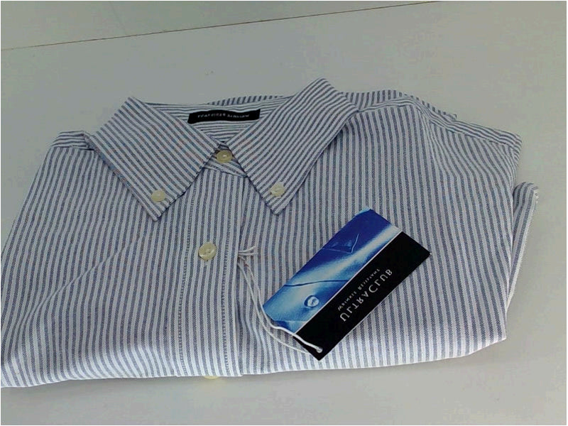 Medium UltraClub Men's Striped Button Up Shirt