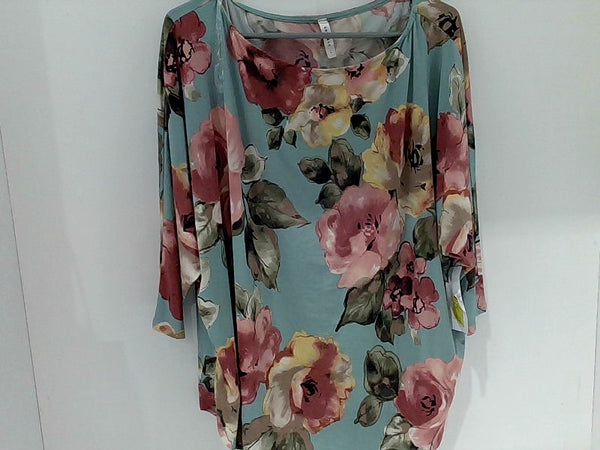 Women's X-Large Floral Print 3/4 Sleeve Blouse by Shopper Beats