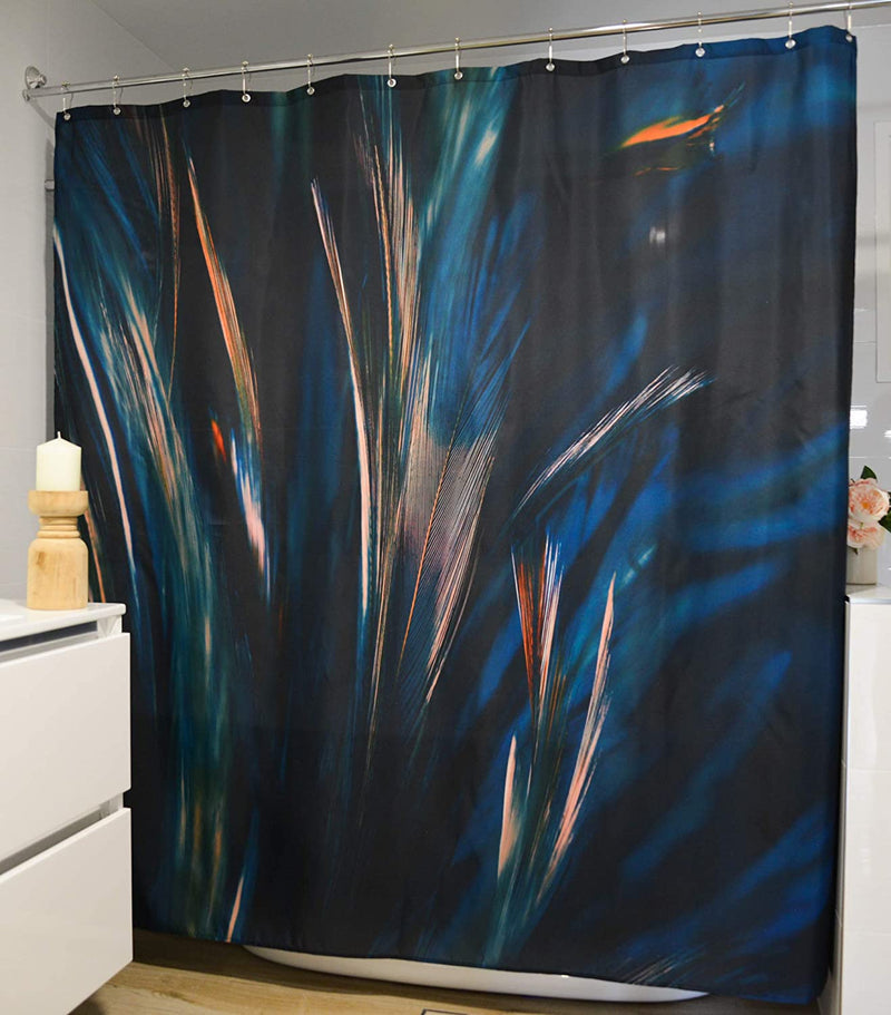 Peacock Feather Shower Curtain 12 Stainless Shower Curtain Hooks