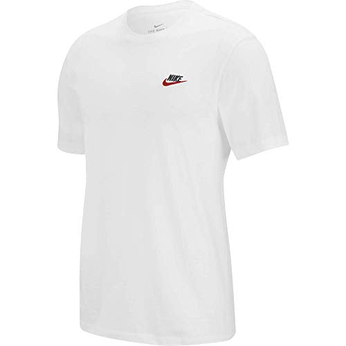 Nike Men's NSW Club Tee X-Large - White, Black, University Red