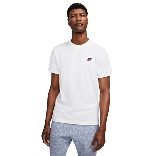 Nike Men's NSW Club Tee X-Large - White, Black, University Red