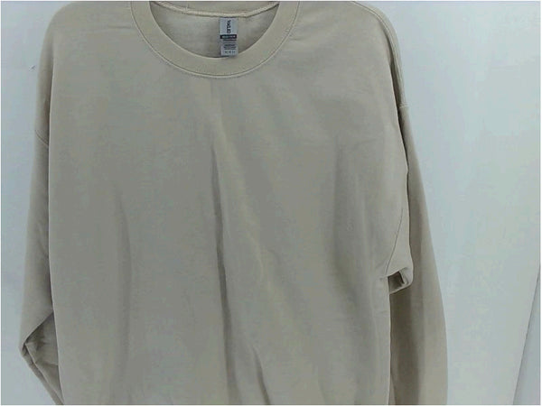 Gildan Mens Sweater Long Sleeve Pullover Color Beige Size Large