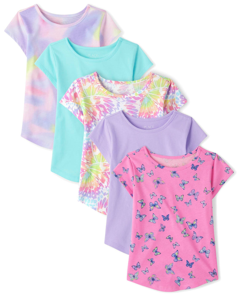 The Children's Place Girls' Shirttail Tee 5-Pack XX-Large