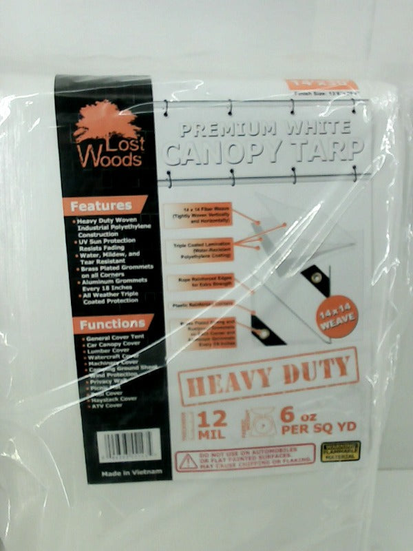 Heavy Duty 14x30 Premium White Canopy Tarp by Lost Woods