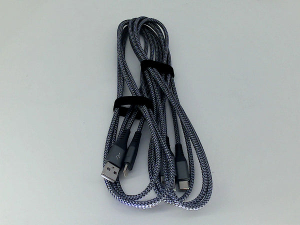 Durable Nylon Braided USB Cable 2-Pack, 6.6ft