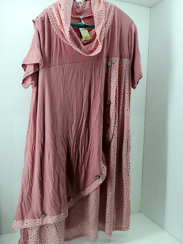 Celeste Coral Pink Asymmetrical Dress 2XLarge