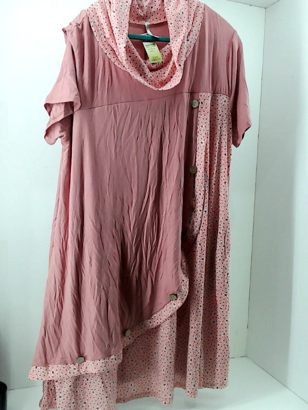 Celeste Coral Pink Asymmetrical Dress 2XLarge