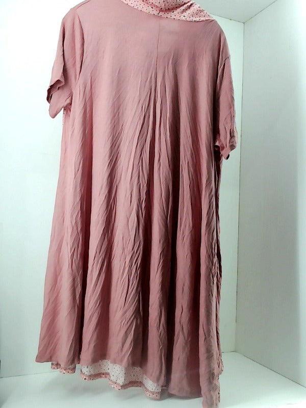 Celeste Coral Pink Asymmetrical Dress 2XLarge