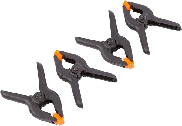 4x Black 89mm Spring Clamps - Large Heavy-Duty Plastic Wood Grip Woodwork Garden Pool Cover Backdrop Clamp Clips - By Blackspur 1 Black Color Black Size One Size