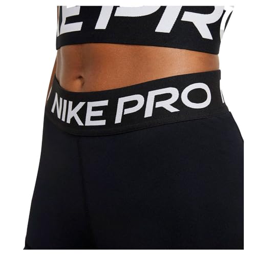 Nike Women's Pro 365 Black White Shorts Medium