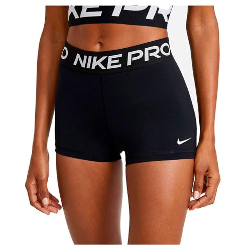 Nike Women's Pro 365 Black White Shorts Medium