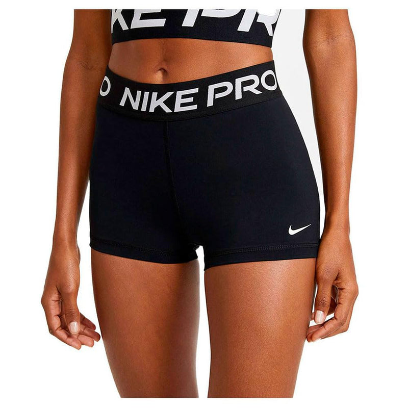 Nike Women's Pro 365 Black White Shorts Medium