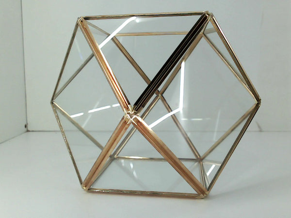 Geometric Glass Terrarium for Home and Office Decor