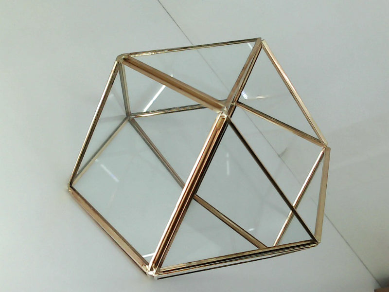 Geometric Glass Terrarium for Home and Office Decor