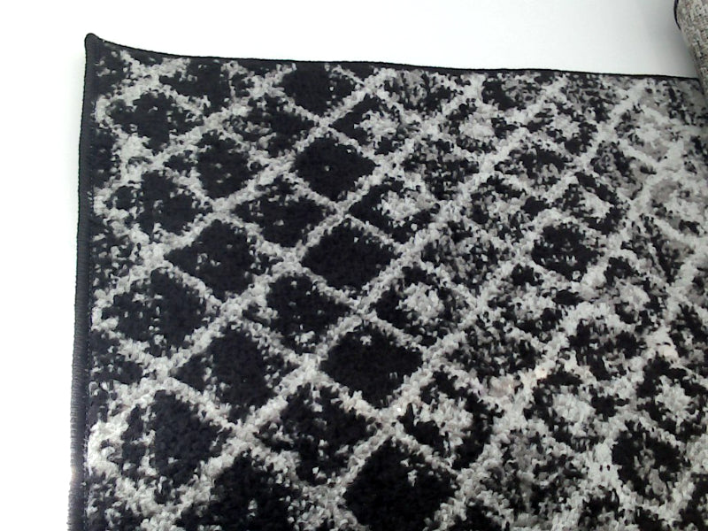 Bodrum Black and White Runner Rug 2 to 6 X 14