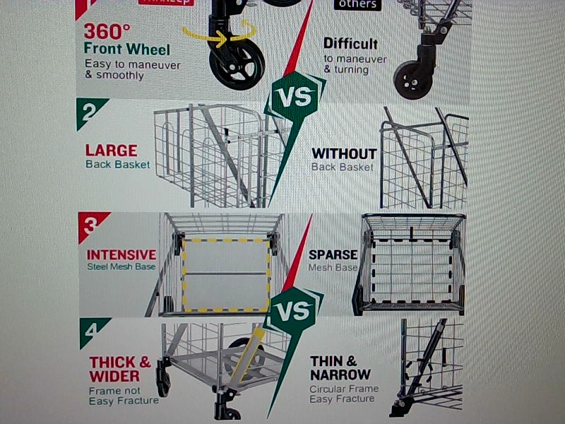 Winkeep Super Jumbo Shopping Cart with Heavy Duty Wheels