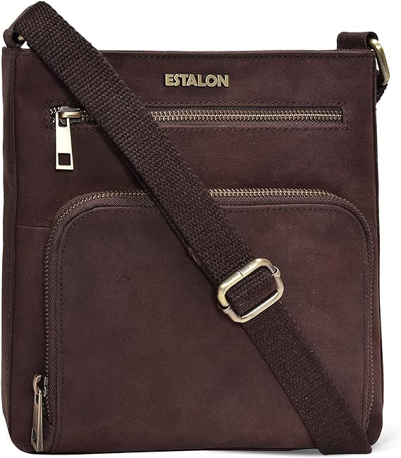 ESTALON Leather Crossbody Bags for Women - Trendy Cross body Purses for Women - Ladies Handbags - Women's Shoulder Sling Bags - Gifts for Her - Ermine