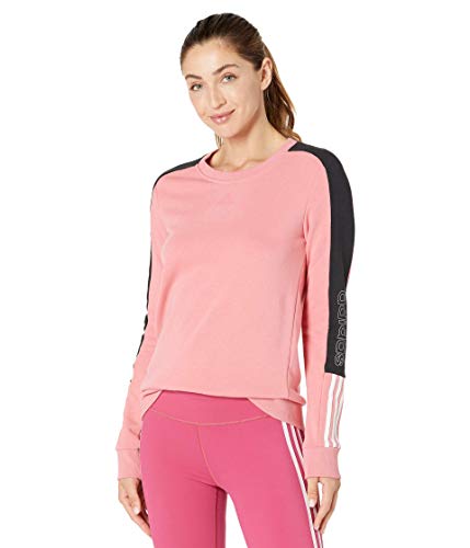 Adidas Women's Color-Block Sweatshirt Hazy Rose/White Med