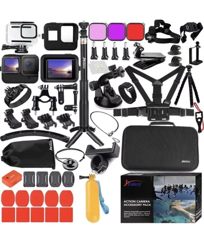 Husiway Action Camera Accessory Pack for Gopro OSMO xiaomi yi Eken