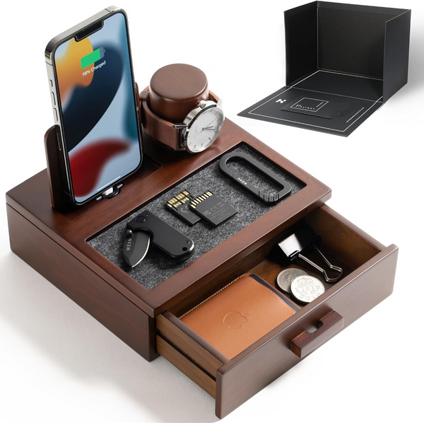 Holme & Hadfield Mens Nightstand Organizer For Men Watch Color Brown Size No Size