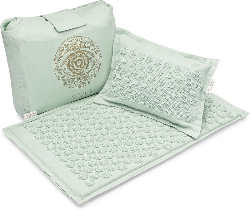 Ajna Acupressure Mat and Pillow Set Mint