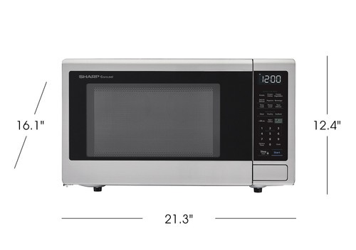 1.4 cu. ft. 1000W Sharp Stainless Steel Smart Carousel Countertop Microwave Oven (SMC1449FS)