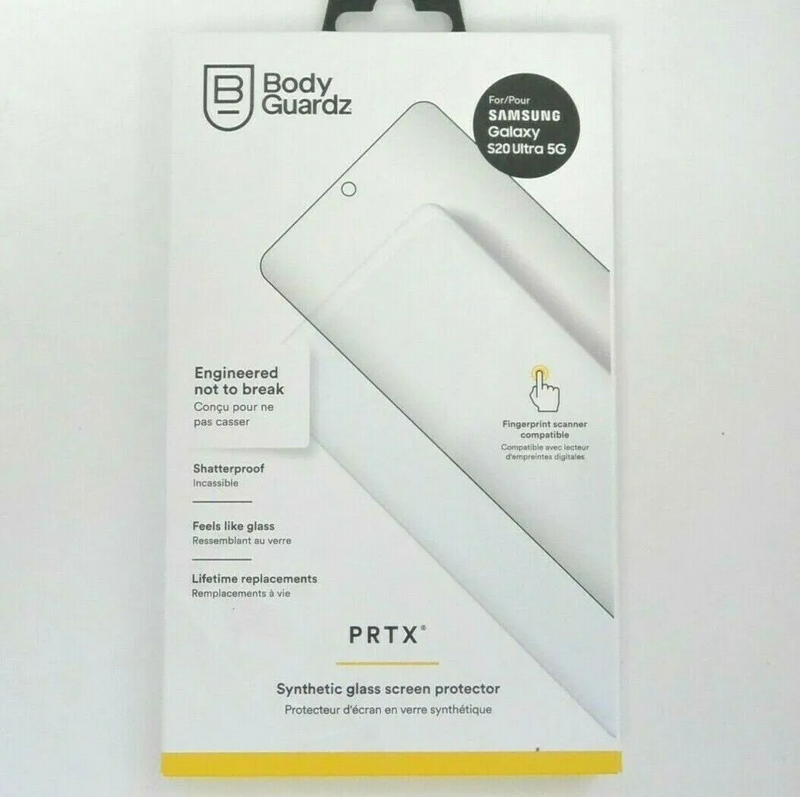 New BodyGuardz PRTX Synthetic Glass Screen Protector Samsung Galaxy S20 Ultra 5G