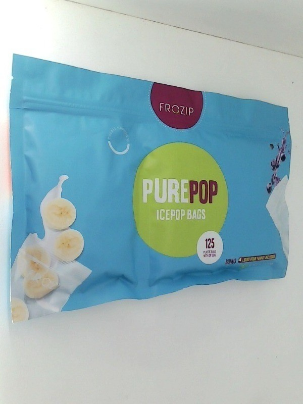 FROZIP Pure Pop Ice Pop Bags 125 Bags With Zip Seal 2×8 Inch