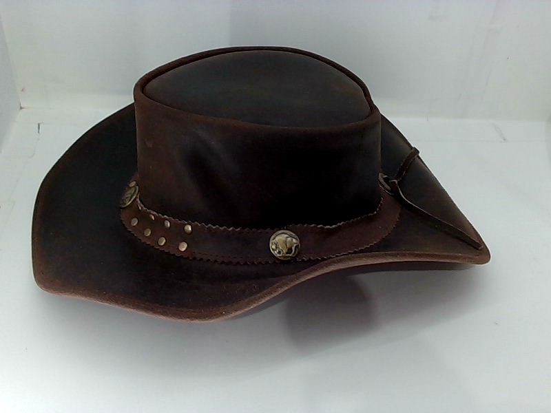 Mens Vintage Black And Brown Wide Brim Cowboy Aussie Style Western Bush Hat Medium Color MultiColor Size Small