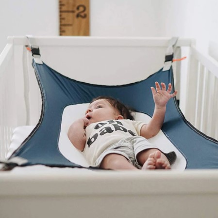 Orbisiry Baby Hammock Newborn Kid Sleeping Net Blue Grey & White