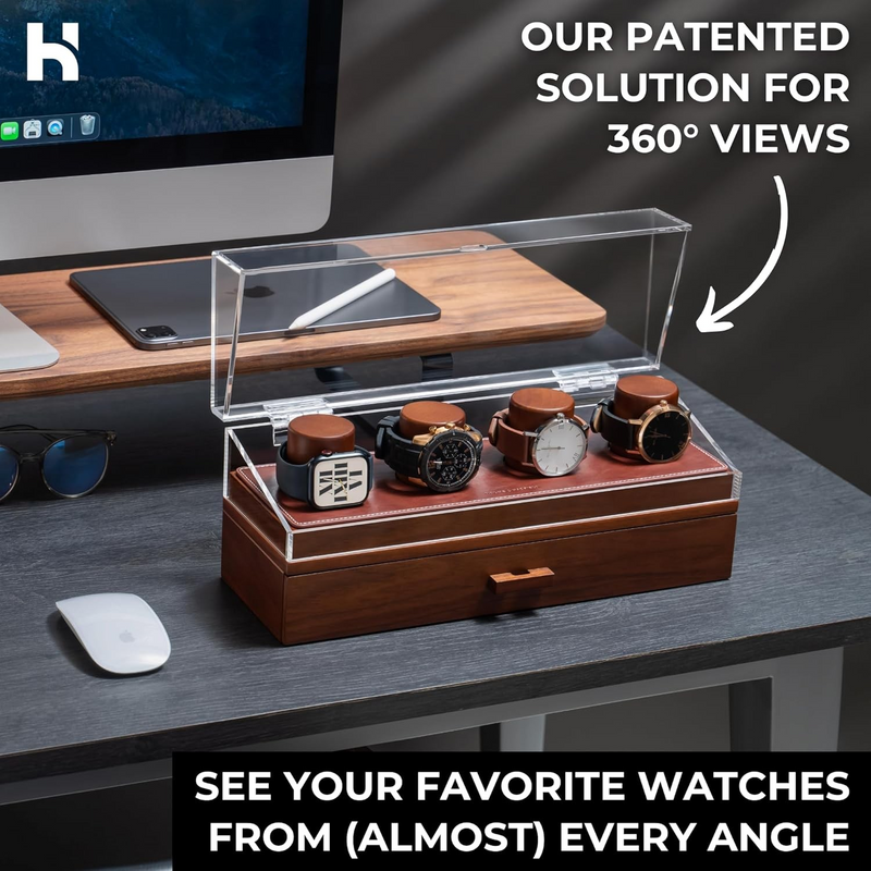 A.B.S. By Allen Schwartz Wacth Display Case 4 Color WALNUT Size 4 Wacth