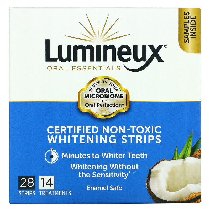 LUMINEUX ORAL ESSENTIALS, CERTIFIED NON-TOXIC WHITENING STRIPS, 28 STRIPS