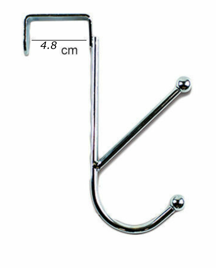 STRONG Over The DOOR HOOK Hangers Clothes Coat Towel Rack DUAL Hooks Chrome