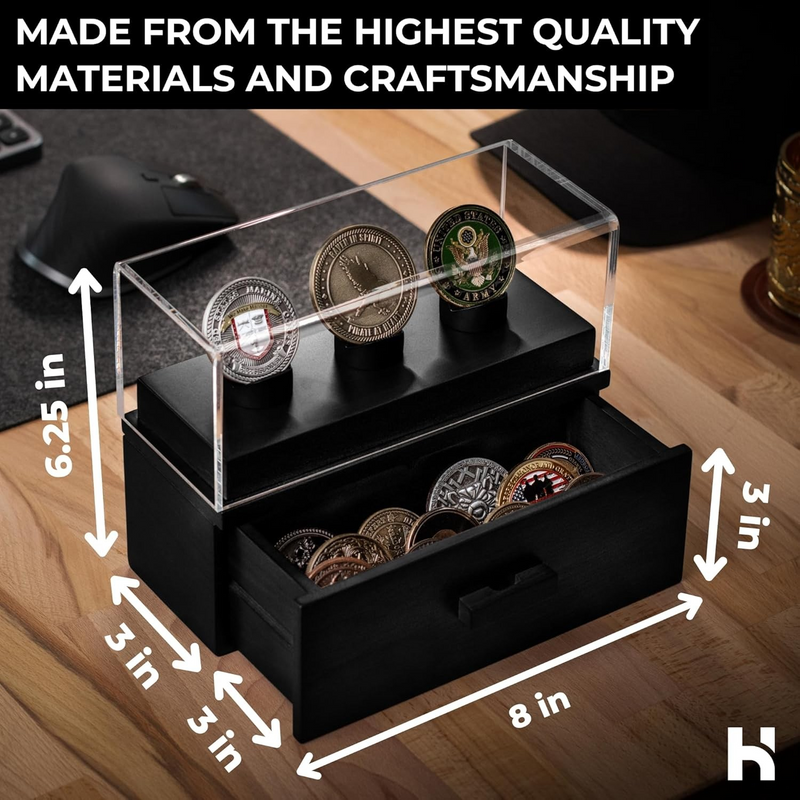 Challenge Coin Display Case The Podium Dark Wood 3 Challenge Coin Case Holder