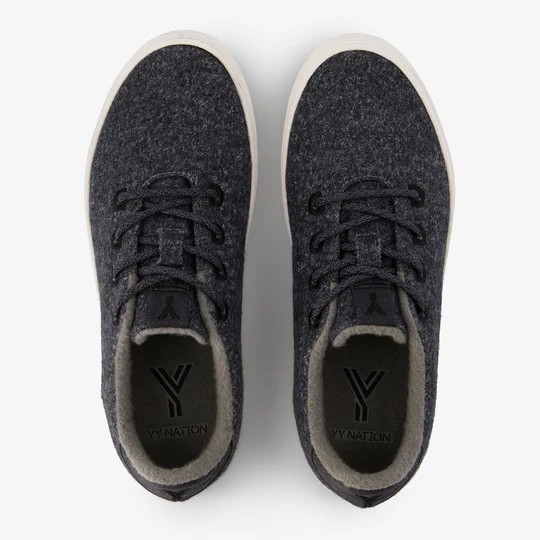 YY Nations Shoes Cirro Wool Color Charcoal / White Pair of Shoes